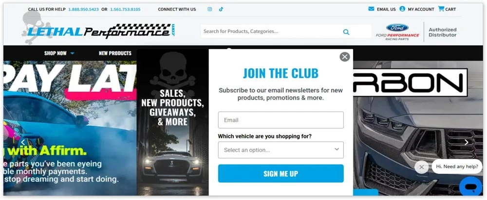 Lethal Performance Case Study Email Signup Module
